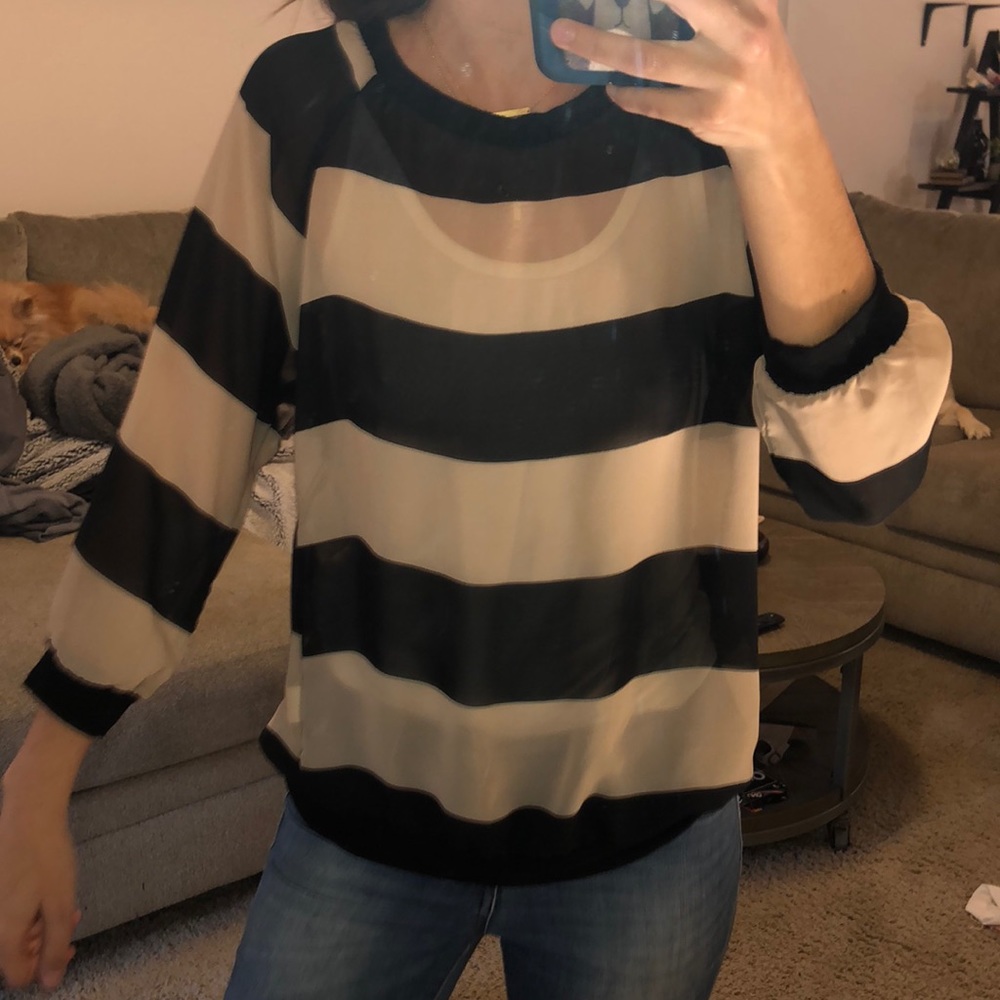 Sheer see through stripped top